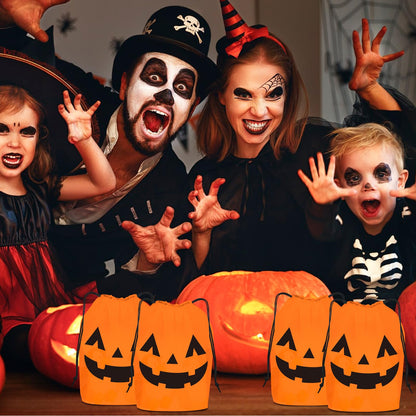 KERINGO 50 Pack Halloween Trick or Treat Party Favors Drawstring Party Favor Bags Translucent frosted Halloween Goodie Bags Gift Packaging Storage for Kids Boys Birthday Supplies 7.08 x 9.84 Inch