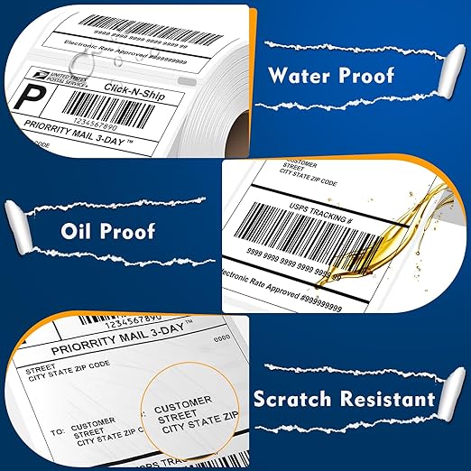 L LIKED 2200 4x6 Thermal Shipping Labels Direct Thermal Printer Labels Compatible with DYMO 4XL Zebra Rollo - White Perforated Strong Adhesive (220/Roll, 10 Rolls)