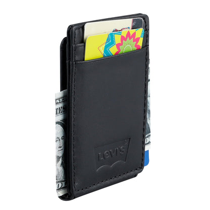Levi's mens RFID Slim Everyday Card Case Wallet Black