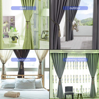 Fenghuangwu Curtain Tiebacks Tassel Tie-Backs, Rope Curtain tie Backs Handmade Curtain Holdbacks Made from Polyester (Coffee, 4p)