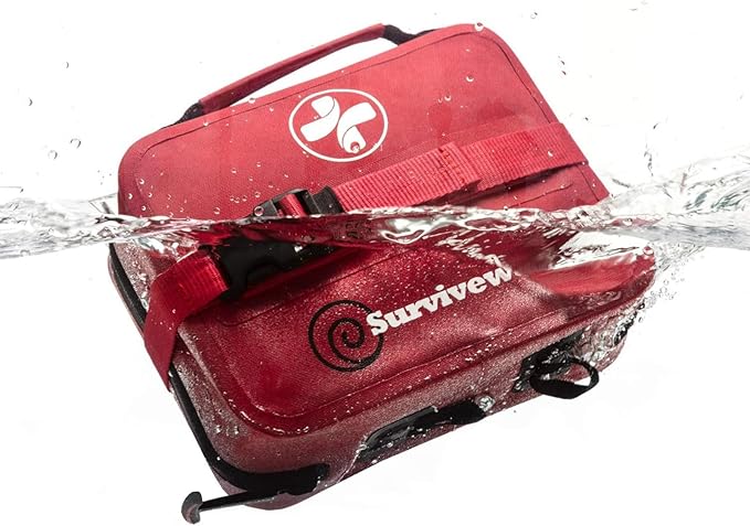 Surviveware 184 Pcs Comprehensive Waterproof Premium Survival First Aid Kit - Medical Emergency Kit for Travel Camping Gear, Home Essentials & Outdoor Emergencies - Survival Kit
