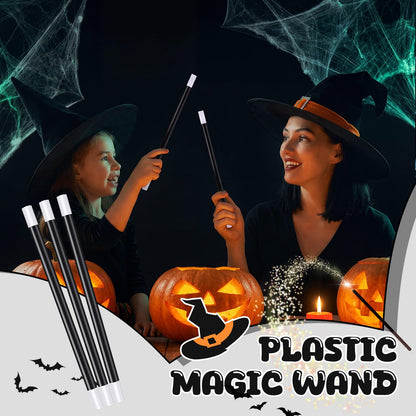 Gejoy 84 Pcs 10 Inches Plastic Magic Wand Black and White Spell Casting Stick Magician Wand for Witch Magician Costume, Halloween Party Favors, Birthday Games Kit