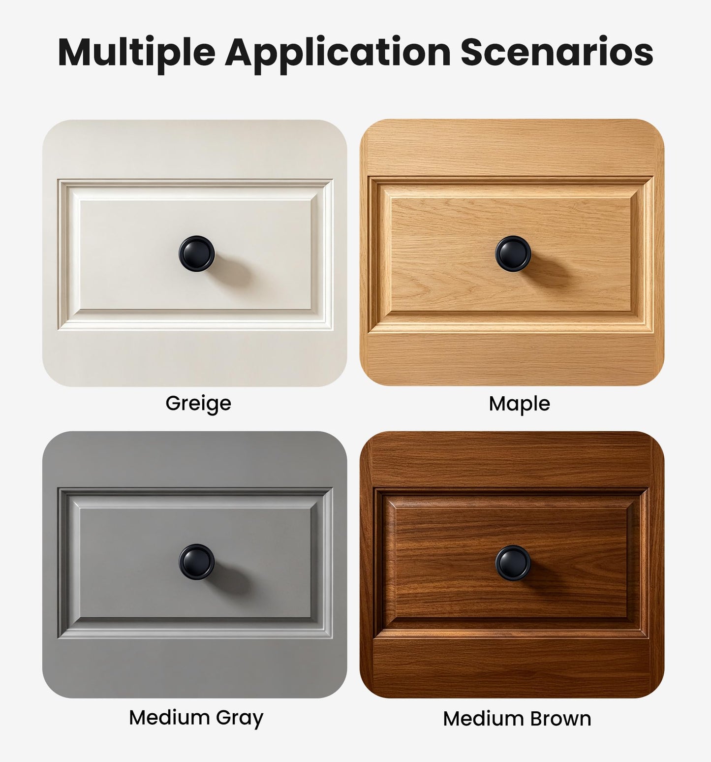Veise 30 Pack 1-1/4 Inch Matte Black Solid Zinc Alloy Euro Style Cabinet Knobs, Single Hole Round Drawer Pulls for Kitchen Dresser Bathroom Vanity and Various Furniture