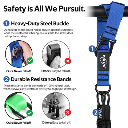 Pull Up Assistance Bands, Heavy Duty Resistance Bands for Pull Up Bar, Pull Up Assist Band with Feet Rest, Pull Up Assist Band Strength Training Workout Equipment, Height Adjustable