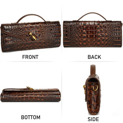 Makcr Joacbv Trendy Women Crocodile Evening Clutch Purse Crossbody Shoulder Handbag Cute Vegan Leather Satchels