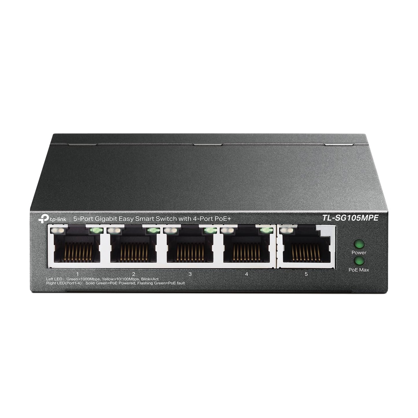 TP-Link TL-SG105MPE | Easy Smart Managed | 4 PoE+ Ports @120W, w/ 1 Uplink Gigabit Port | QoS, Vlan, IGMP & LAG | Fanless | PoE Auto Recovery | 3 Year Protection