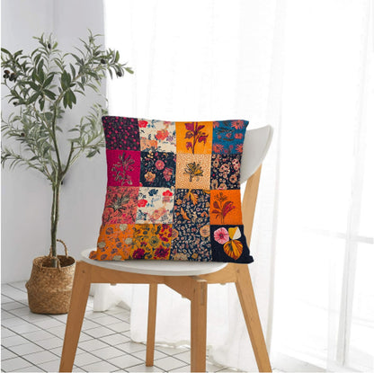NenuVainl Throw Pillow Covers 18x18 Set of 2, Patchwork Cushion Covers, Decorative Square Pillowcases for Couch, Bedroom, Living Room