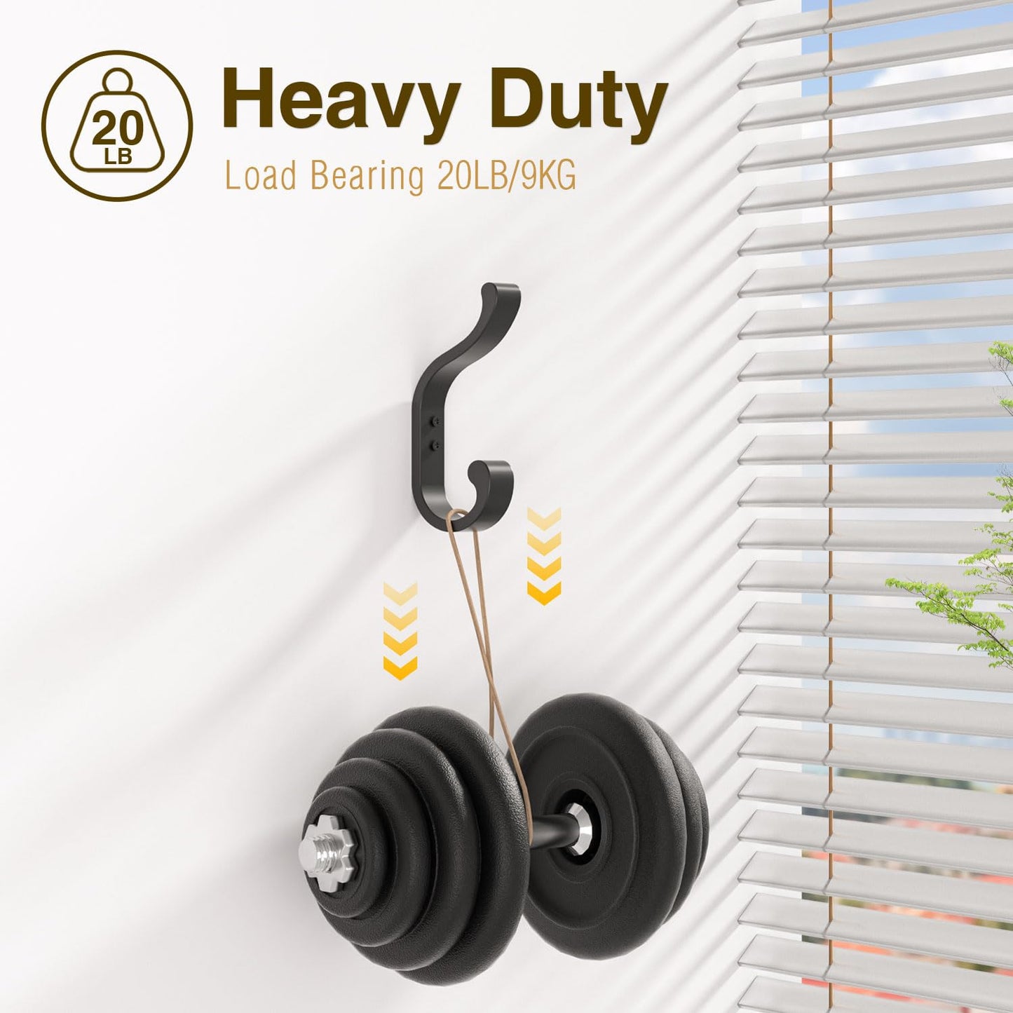 bussdis Coat Hanger Wall Mount 8-Pack - Wall Hooks for Hanging Heavy Duty