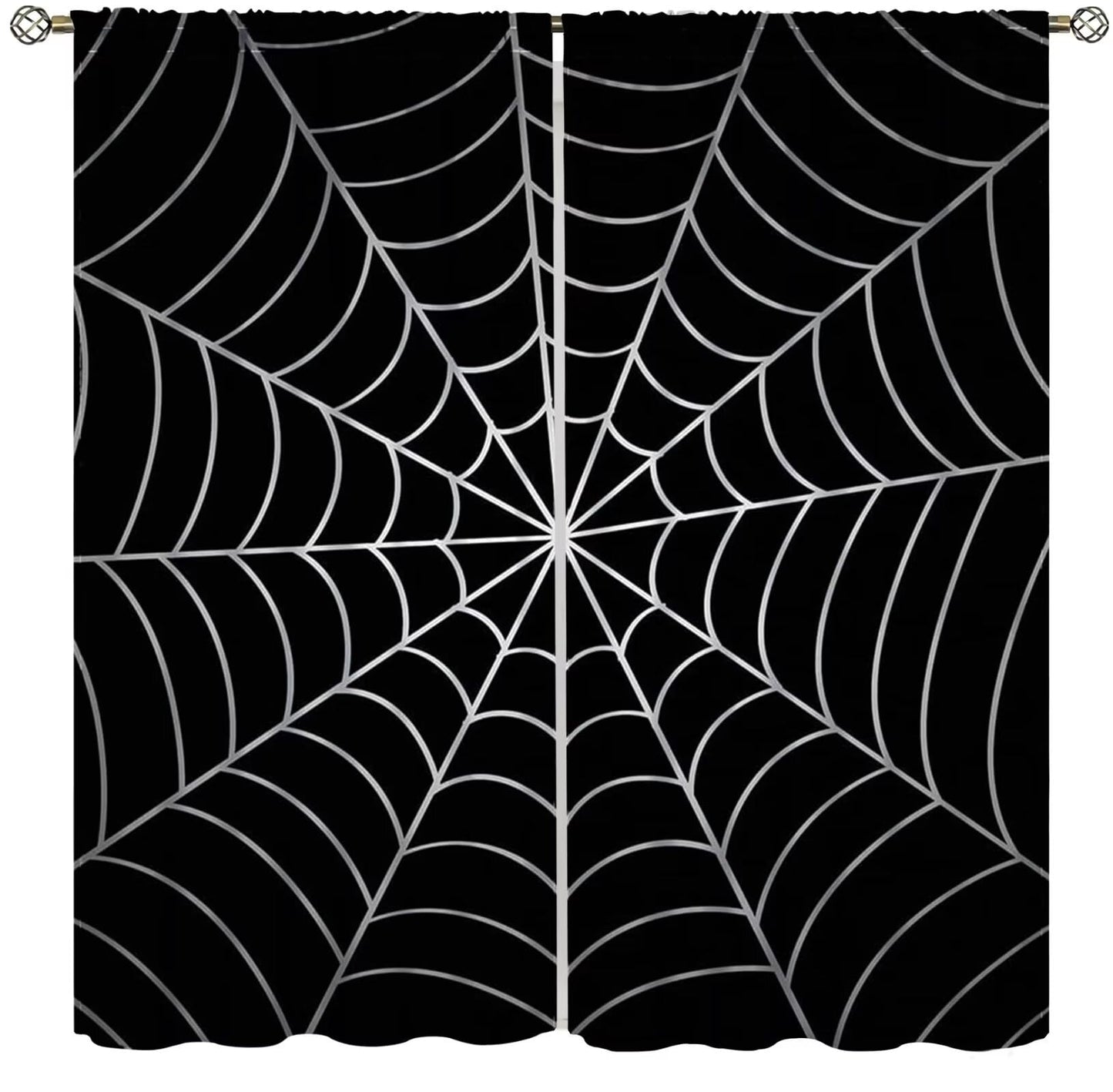 Yearn Jear Super Hero Spider Web Boys Black Window Curtains for Kids Baby Room Bedroom Home Office Decor Decorations 42 x 45 Inch Decor