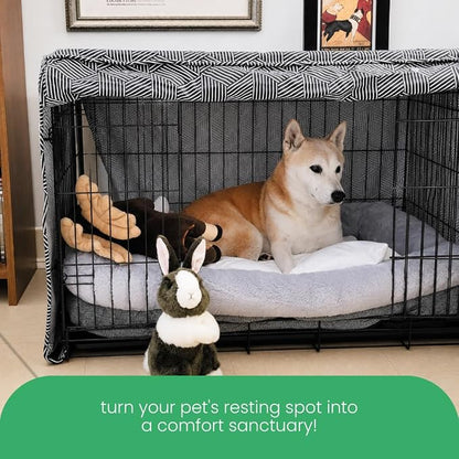 Molly Mutt Rough Gem Dog Crate Cover, 100% Cotton Canvas Cover with 2 Roll-Up Panels, Ideal for Dog or Cat Crate, Durable, Washable, and Free of Harmful Chemicals, 30" x 21" x 24"