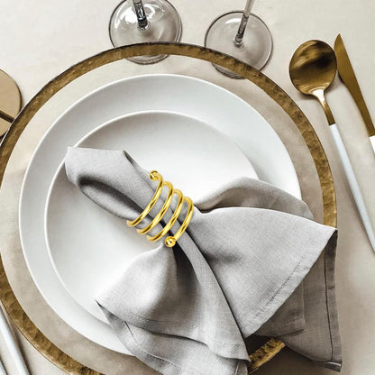 Gold Napkin Rings Set of 20, Round Metal Napkin Ring Holder, Napkin Cloth Holder Rings Gold Halloween Fall Thanksgiving Christmas Valentine Thankful Napkin Rings Coffee Dining Wedding Table Decor