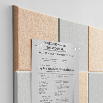 TSJOFFICE Large Cork Board for Wall - 48" x 24" Bulletin Board with 30 Pushpins for Office Decor, Pin Board 8 Pack Felt Tiles with Safe Removable Adhesive Tabs, Corkboard for Home - Cinnamon & White