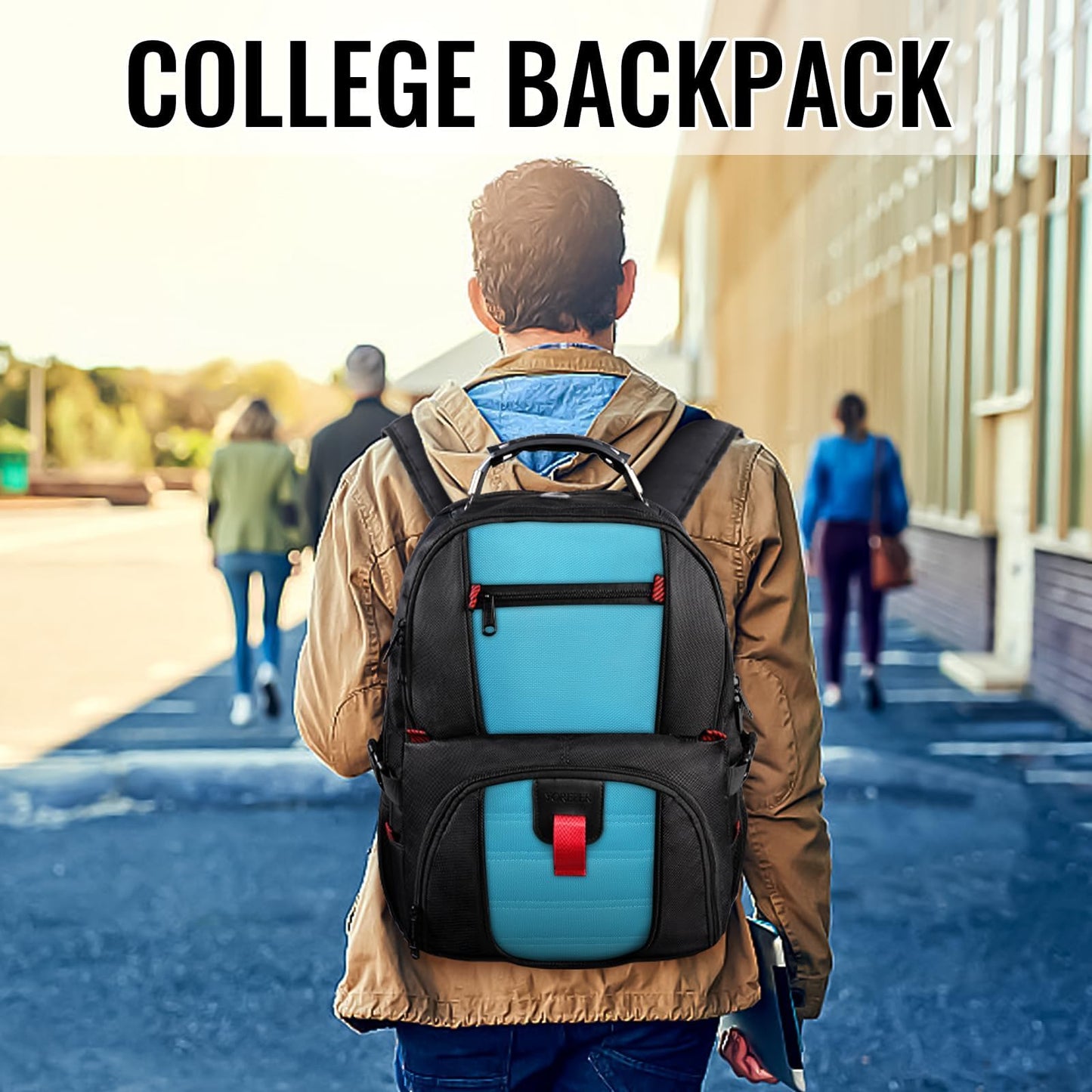 YOREPEK Large Backpack for Men, Extra Large Laptop Backpacks for Men Women, Water Resistant Travel Backpack Airline Approved Business Work Bag Fits 17 Inch Computer, Black