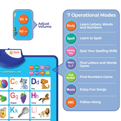 Just Smarty Alphabet Wall Chart for Toddlers 1-3 | ABCs & 123s Kids Learning Toy | Educational Gift for Infant Ages 1 2 3 4 5 | Speech Therapy for Kids 1-3 | Autism Toys for Toddlers 3-4