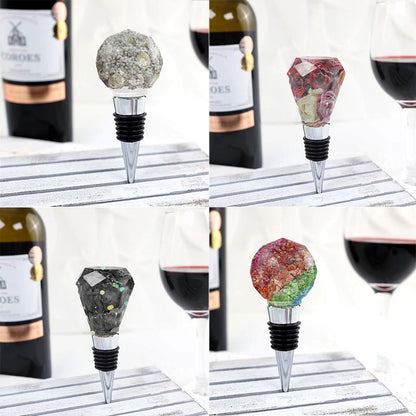 JIOFAVIU 15 Pcs Resin Wine Bottle Stoppers Molds Set, Wine Stopper Silicone Molds for Epoxy Resin (5 Molds and 10 Stoppers with 10 Screws)