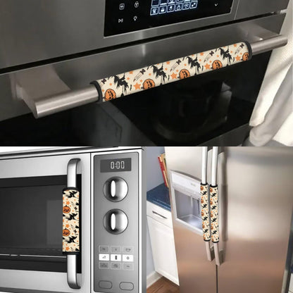 HUISEFOR Happy Halloween Refrigerator Handle Covers Washable Anti-Static Insulated Microwave Easy to Install Oven Door Handle Covers Set of 4 Prevent Ice Hot Handles Gift for Holiday