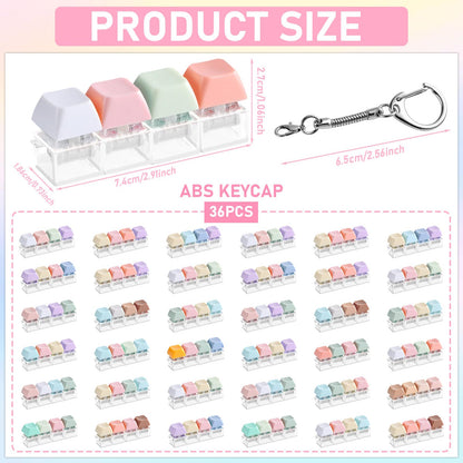 36 Pcs Keyboard Fidget Toys Stress Relief Fidget Clicker Keyboards Set Colorful Keyboard Decompression Toys Button Stress Relief Gifts for Adults to Relieve Stresses Pass Time Party Giveaways Favors