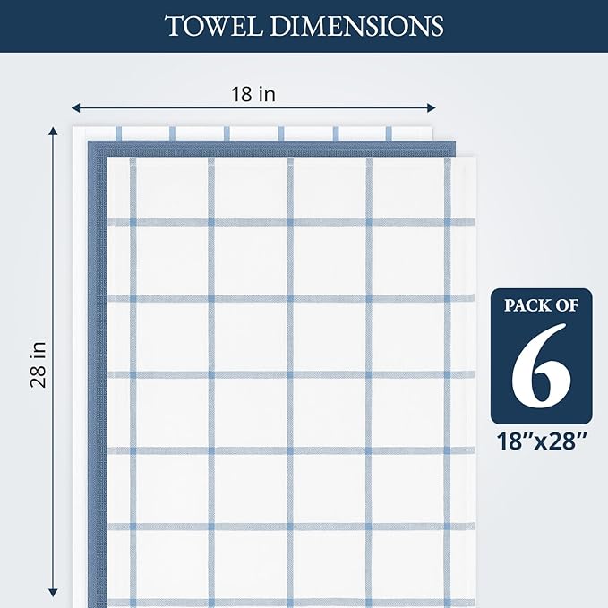 LANE LINEN Cotton Kitchen Towels Set, Quick-Drying Dish Towels, Premium Hand