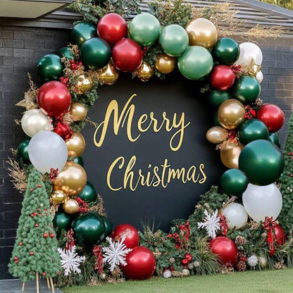 GUANSEN 7.2FT Black Round Backdrop Cover for Wedding,Circle Balloon Arch Backgound Stand Cover for Birthday Party Baby Shower Halloween Decoration