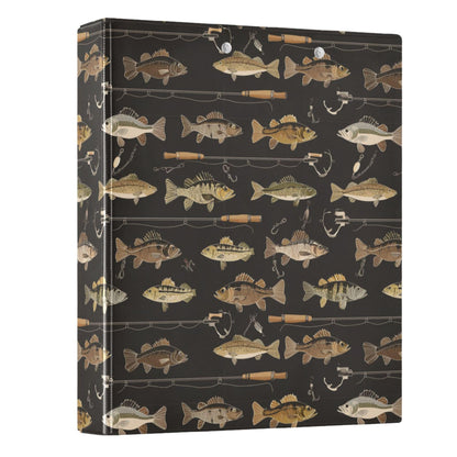 Fish Man Round Ring Binders 1.5 Inch Man I Love Fishing 3 Ring Clipboard Binder for Office School Work Supplies File Folder 200 Sheet Capacity
