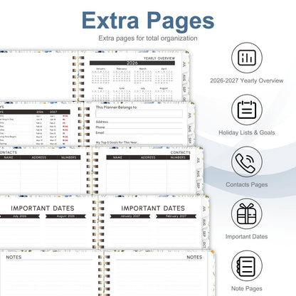Planner 2026-2027, Weekly and Monthly Academic Planner, July 2026 - June 2027, Hardcover Calendar Agenda Book for School Year Planning, School Supplies for Teacher and Student, A5(6.3'' x 8.5'')