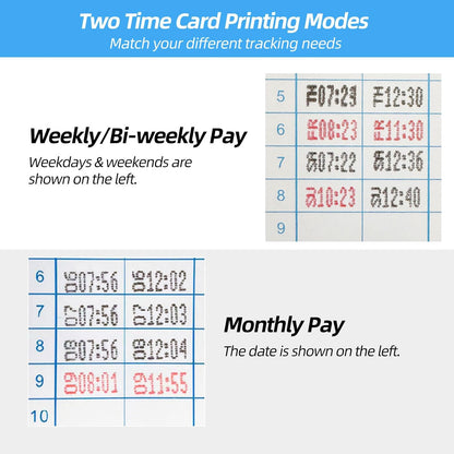Time Clock Bundle with 200 Time Cards, 4 Ink Ribbons, 2 Ten-Slot Time Card Racks, & 2 Security Keys, Auto-Align Employee Time Clocks for Small Business