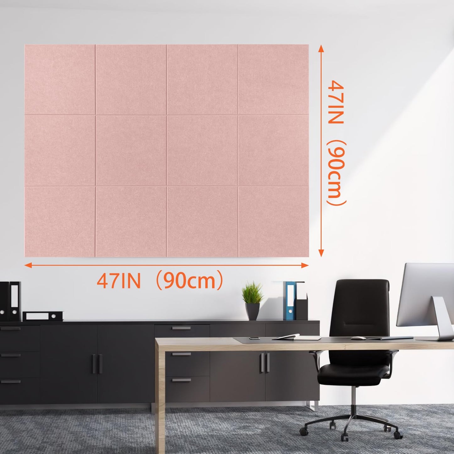 Cork Boards for Walls 48" x 36" Felt Board Alternative, 12 Pack Felt Wall Tiles Bulletin Board, Large Cork Board for Office Pin Board Tack Board Cork Boards