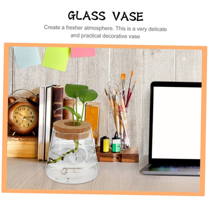 Zerodeko 2pcs Glass Eco Bottle Small Plant Vase for Indoor Terrarium Decoration Water Plants Home Decor Vase