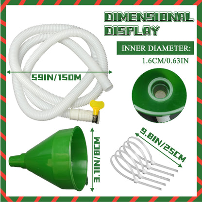1.5m Christmas Tree Watering Funnel - Long Spout Watering System for Large Indoor & Outdoor Plants (Green)