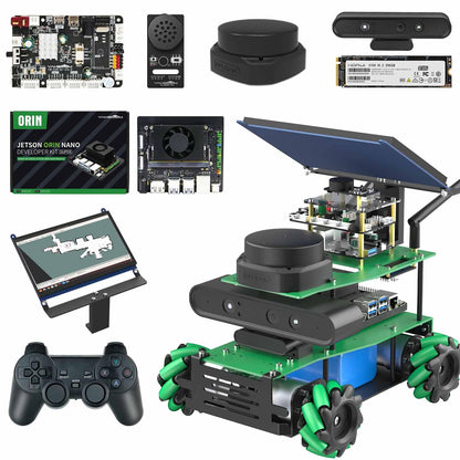 Yahboom ROS2 Programming Robot for Jetson Orin Nano 8GB Super Educational Robot AI Voice Module, AI Vision Mapping Navigation 360°Movement (ULT Ver-with Orin Nano Super 8GB)