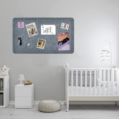 Vuzvuv Dark Grey 28"x16" Large Cork Board with 50 Push Pins & Sticky Notes, Self-Adhesive Bulletin Board for Wall, Felt Pin Vision Board for Paste Notes,Schedules Offices Home
