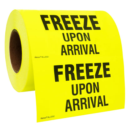 Kenco 3" X 5" Freeze Upon Arrival Fluorescent Shipping Label Stickers for Shipping and Packing - 500 Labels Per Roll