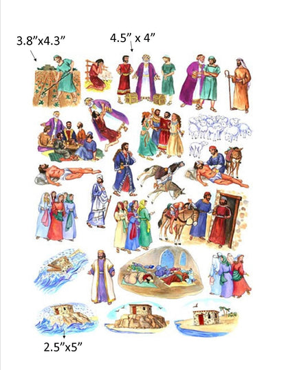 Story & Life of Jesus 13 Bible Stories Felt Figures for Flannel Board- Precut & Ready to Use!