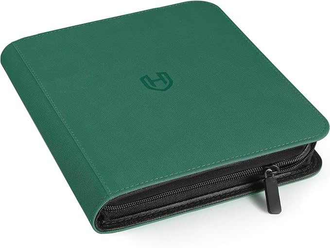 Card Binder 12 Pocket with Zipper, 816 Pockets Trading Card Holder Book, Premium PU Cover Zip Folder Binder, Side Loading Carrying Case Binder Album for TCG, MTG, Sports Cards, Game Cards