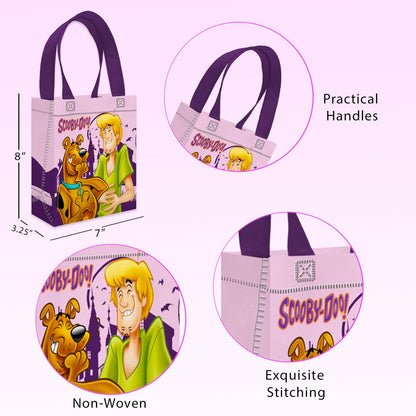 Scooby Doo Party Favor Bags Set – 12 Pack 8" Goodie Bags for Kids Bulk Reusable Mini Totes | Scooby Doo Birthday Party Supplies
