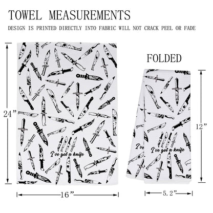 MBMSO Chef Knife Towel I've Got a Knife Scary Movie Gifts for Horror Fans Baking Cooking Cloth Halloween Kitchen Dish Towel (Chef Knife TW)