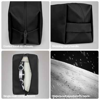 RAINS Wash bag large - Large Toiletry Bag for Men and Women - Wash bag for Travel (Black)