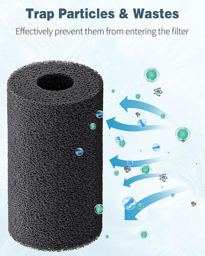 Pawfly 12 Pack Pre-Filter Sponge, Aquarium Filter Sponge 0.8" Intake Sponge Foam Roll for Small Fish Shrimp Fry Fish Tank Covers Accessories