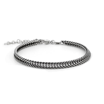Galis Chain Bracelets For Men - Premium Stainless Steel Mens Bracelet, Silver Plated Non Tarnish Bracelet - This Snake Chain, Stylish Gifts For Him 7"