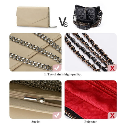 GM LIKKIE Clutch Purse for Women, Evening Envelope Clutch Bag, Crossbody Foldover PU Leather Shoulder Handbag (Beige)