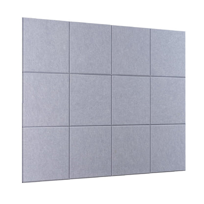Bulletin Board 40x30in, 12 Count 9.8 x 9.8in Felt Wall Tiles with Removable Adhesive Tape, Cork Board Alternative for Walls, Wall Decor, Kids Art Display, Kids Room (Classic Gray Collection)