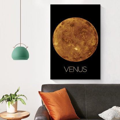 XIAOLOUTINYU Solar System Canvas Wall Art - Venus Planet Space Poster for Kids Room Bedroom Classroom, STEM Educational Astronomy Decor, Science Gift for Boys Girls Teens, 12x18 Inch Unframed