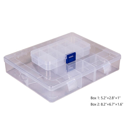 Remobia Hicol Double Layer Sewing Organizer - Bonus 2 Clear Plastic Boxes/2Detachable Pouches, Extra Large Capacity Bag for Threads, Needles & Craft Supplies (Black Leaves)