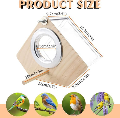 Parakeet Nesting Box for Cage, High-Transparent Parakeet Nest, Bird House Cage Accessories with Wood Perch, Breeding Box Acrylic Bird Nest for Parrots, Cockatiels, Lovebirds, Canaries