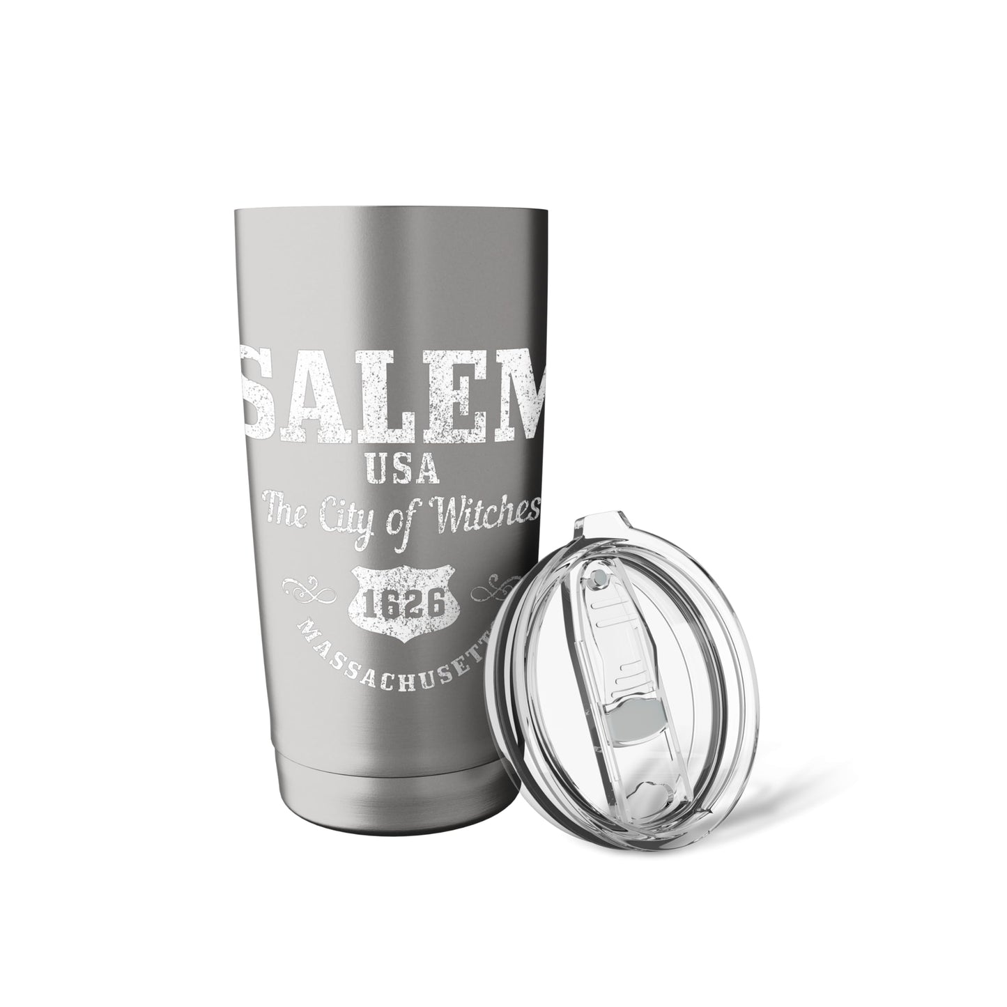 Salem Massachusetts Est. 1626 Witch Broom Halloween Vintage Stainless Steel Insulated Tumbler