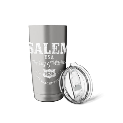 Salem Massachusetts Est. 1626 Witch Broom Halloween Vintage Stainless Steel Insulated Tumbler