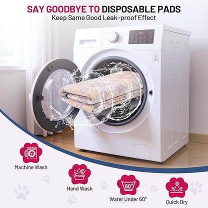Washable Dog Pee Pads - Absorbent Reusable Puppy Training Pads, Waterproof Leak - Proof & Non - Slip for Crate Whelping Potty Training 36x41 (Pack of 2)