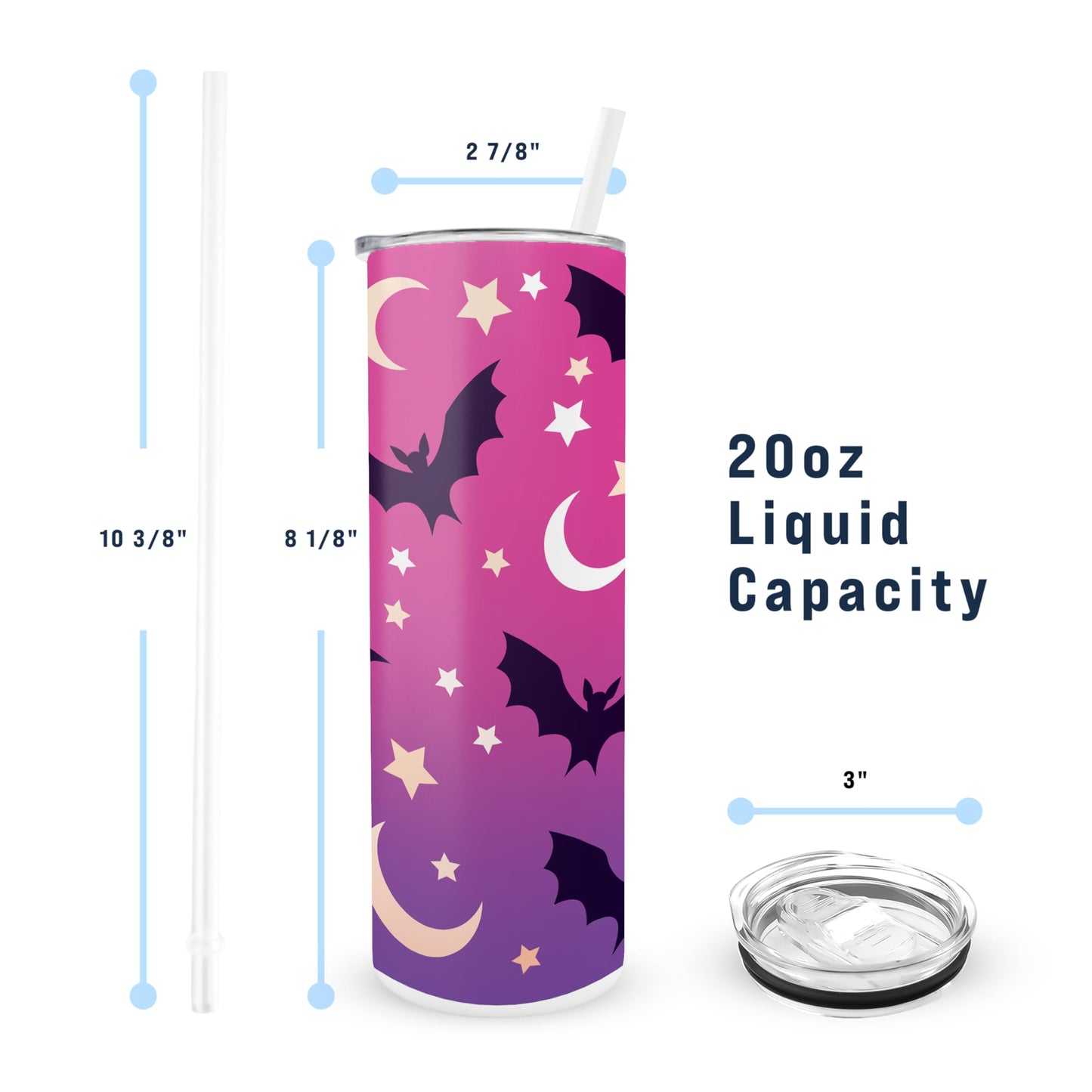 Hogg 20 oz Halloween Travel Mug, Bat Tumbler, 20 oz Insulated Stainless Steel Halloween Coffee Tumbler, Spooky Season Decor, Spooky Cups, Witchy Stuff, Fall Decorations