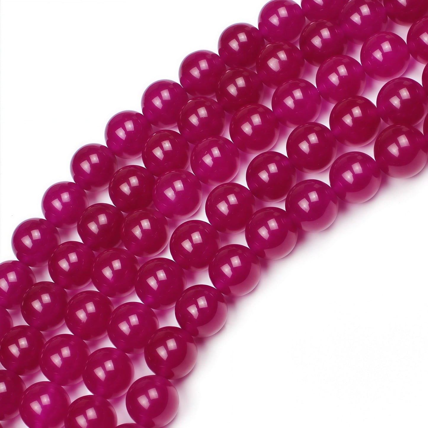 MJDCB Natural Rose Red Jade Round Loose Beads for Jewelry Making DIY Bracelet Necklac (4mm)