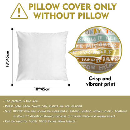 Palasarkaaa You Can Do Hard Things Inspirational Encourage Throw Pillow Cover 18x18 Inch for Son Daughter Teenager, Home Mental Health Therapist Office Decorative Cushion Covers